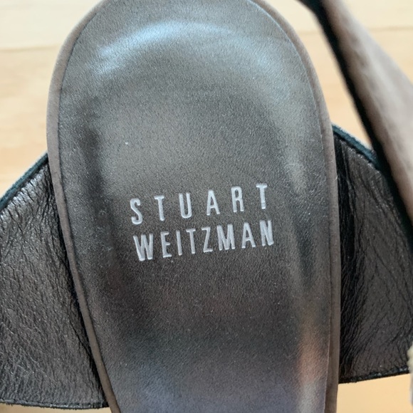 Stuart Weitzman - Women’s Suede Platform Sandals (taupe - size 6 1/2) - Picture 2 of 6